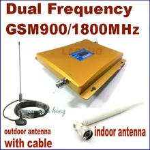 Полный комплект с высоким коэффициентом усиления GSM 900 МГц DCS 1800 МГц усилитель сигнала мобильного сотового телефона радиочастотный ретранслятор комплект+ кабель 10 м+ присоска антенна