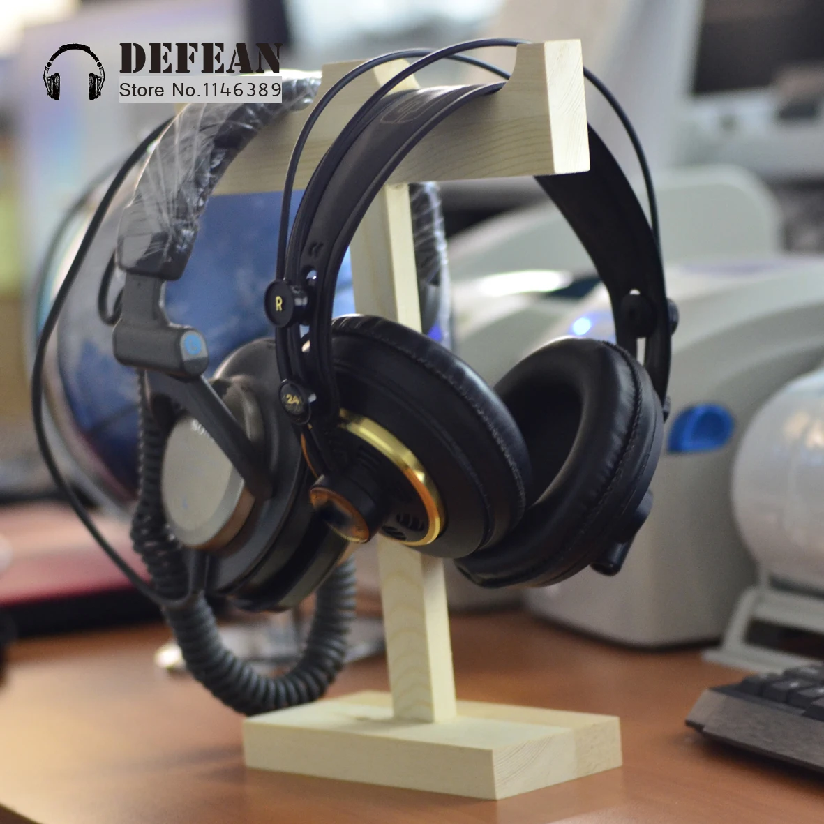 wood headset stand double hange headphone holder to display For Sony MDR 1ABT 1RNC DS7500 SA5000 7506DJ V700 V900 etc part |