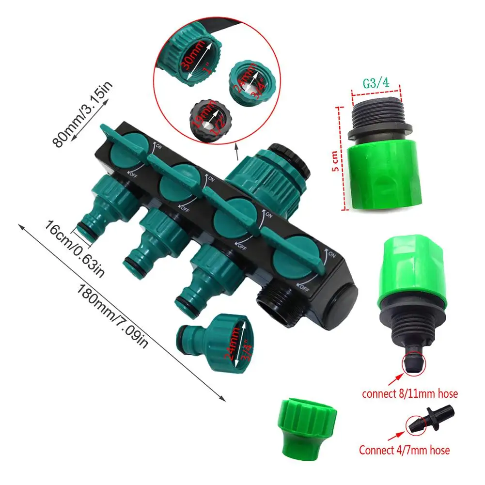 1 шт. четырехходовой водоотделитель садовые инструменты водопровод соединение для крана кран фитинг трубопровода для капельного орошения контроллер воды