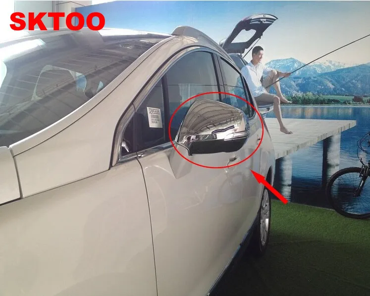 SKTOO 2 шт./компл. автомобильный Стайлинг подходит для 2013- peugeot 3008 дверь боковое крыло зеркало хромированная крышка заднего вида крышка аксессуары