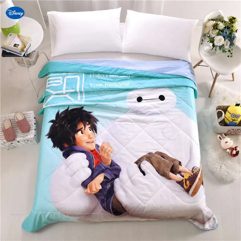Disney Big Hero Baymax Стёганое одеяло летом одеяло Постельное белье для маленьких мальчиков детские покрывала чехол с героями мультфильмов; хлопковые льняные
