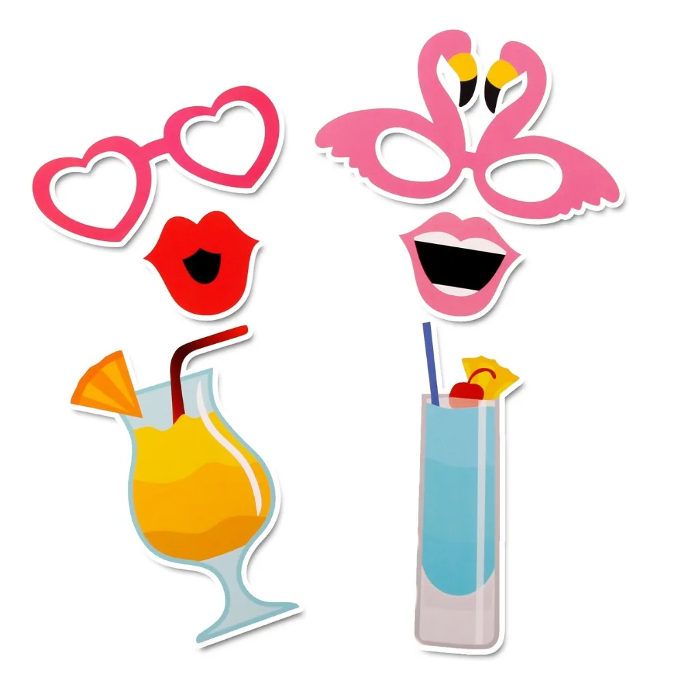Fengrise 21 Pieces Flamingo Tropical Summer Hen Photo Booth Props Fengrise 21 Pieces Flamingo Tropical Summer Hen Photo Booth Props Hawaii Carnival Party Decoration Photobooth Birthday Supplies In From
