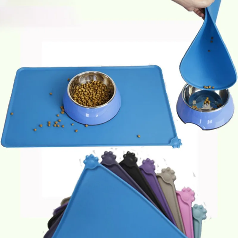 Colorful Waterproof pet food grade silicone mat for dog cat bowl drinking mat feeding feeder