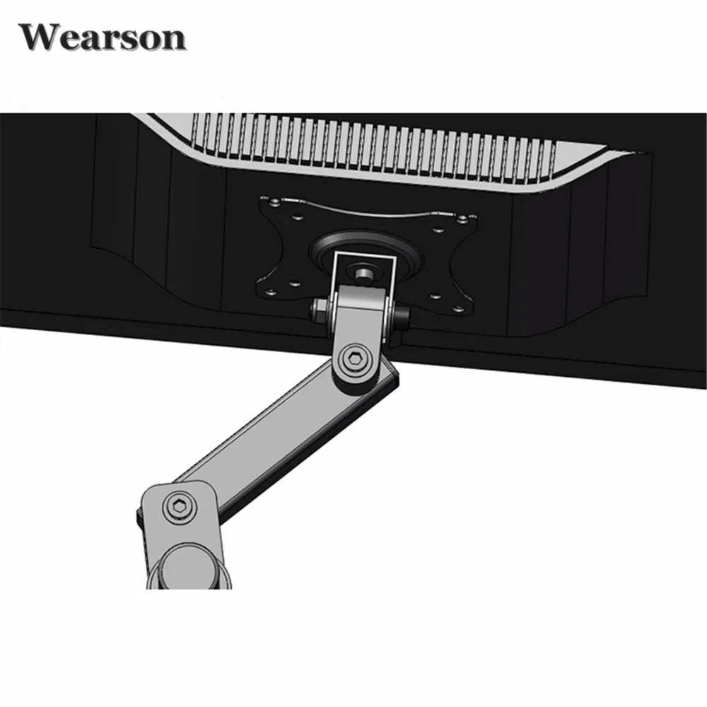 Wearson Single LCD Monitor Desk Mount Stand Height Adjustable Tilt 360 Swivel Thickened Steel VESA 75x75,100x100mm Fits 22,23,24,27,30,32 inch Monitor (1)