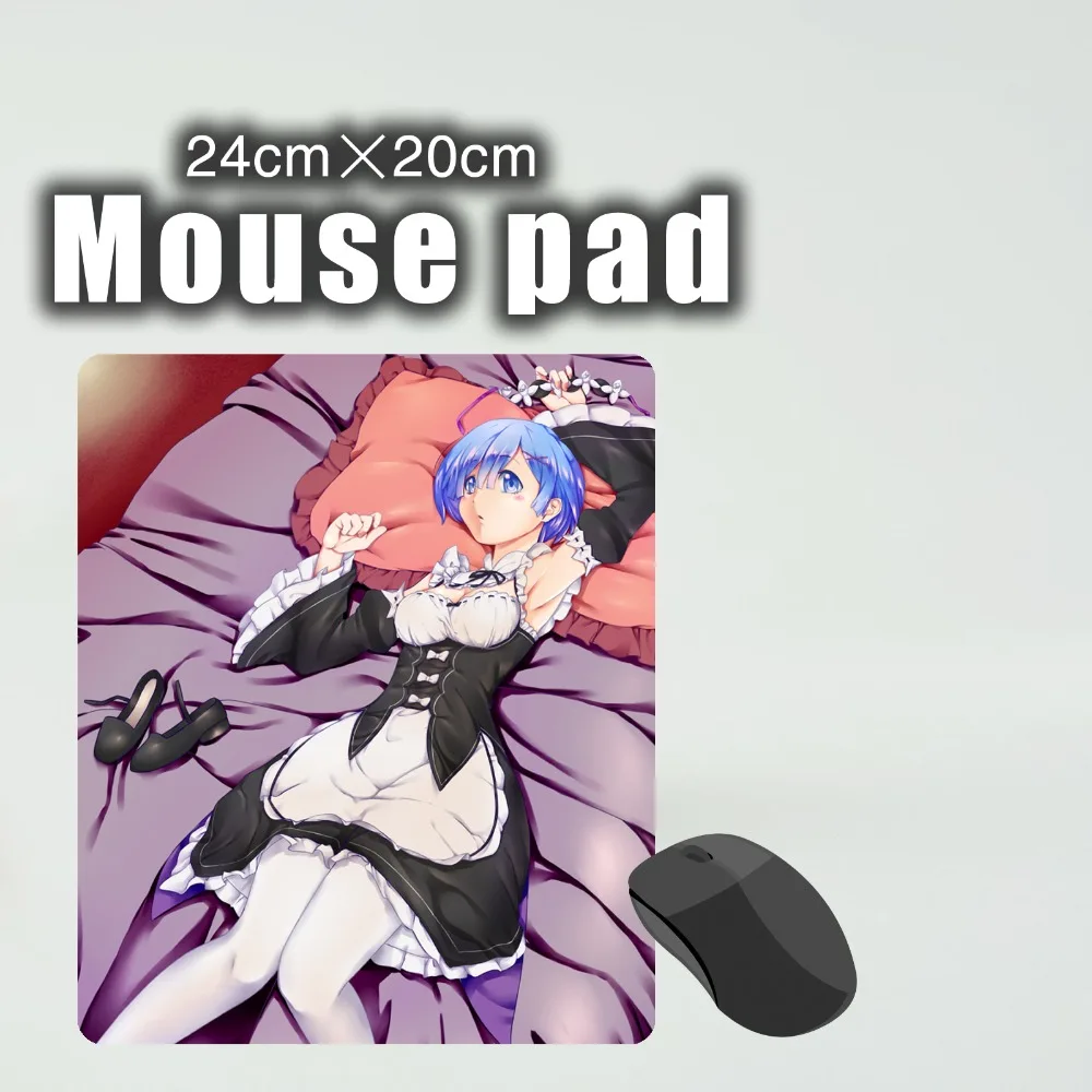 

24X20CM Mouse Pad Anime Rem Mousepad Mat Anti-Slip Rubber Mice Mats For Computer