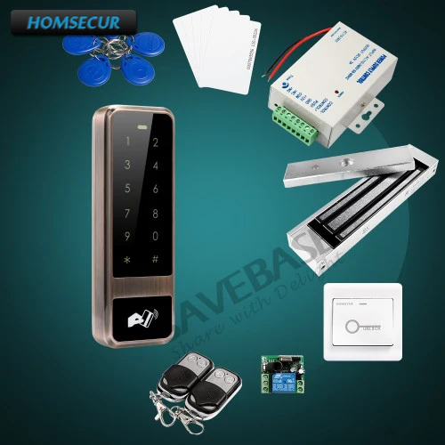 

HOMSECUR Wiegand 26/34 125Khz Red Bronze Waterproof RFID Access Control System With Waterproof +280KG Waterproof Mag Lock
