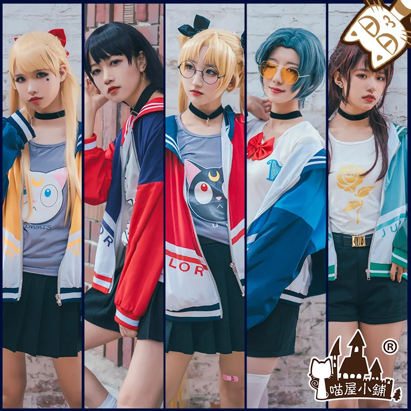 

Anime Sailor Moon Minako Aino Sailor V Hino Rei Kino Makoto Usagi Tsukino Cosplay Costume Halloween Uniform Outfit S M L