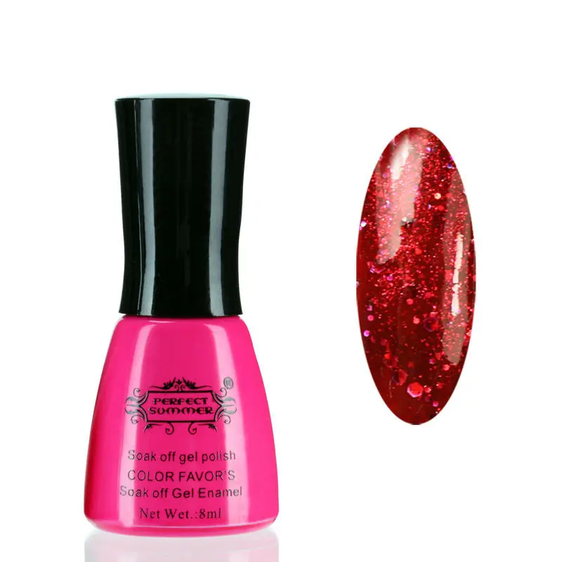 

Nail UV Gel Polish Hot Sale UV Gel Nail Polish 8ml Soak off Nail UV Gel Polish Long lasting 60 glitter colors for choice