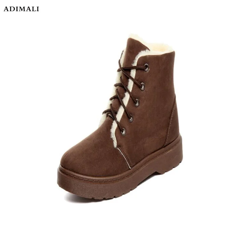 

2018 Women Boots Waterproof Winter Shoes Women Snow Boots Platform Keep Warm Ankle Winter Boots With Thick Fur Heels Botas Mujer