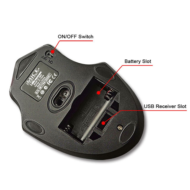 2000 DPI Ergonomic Wireless Mouse with Sound Option