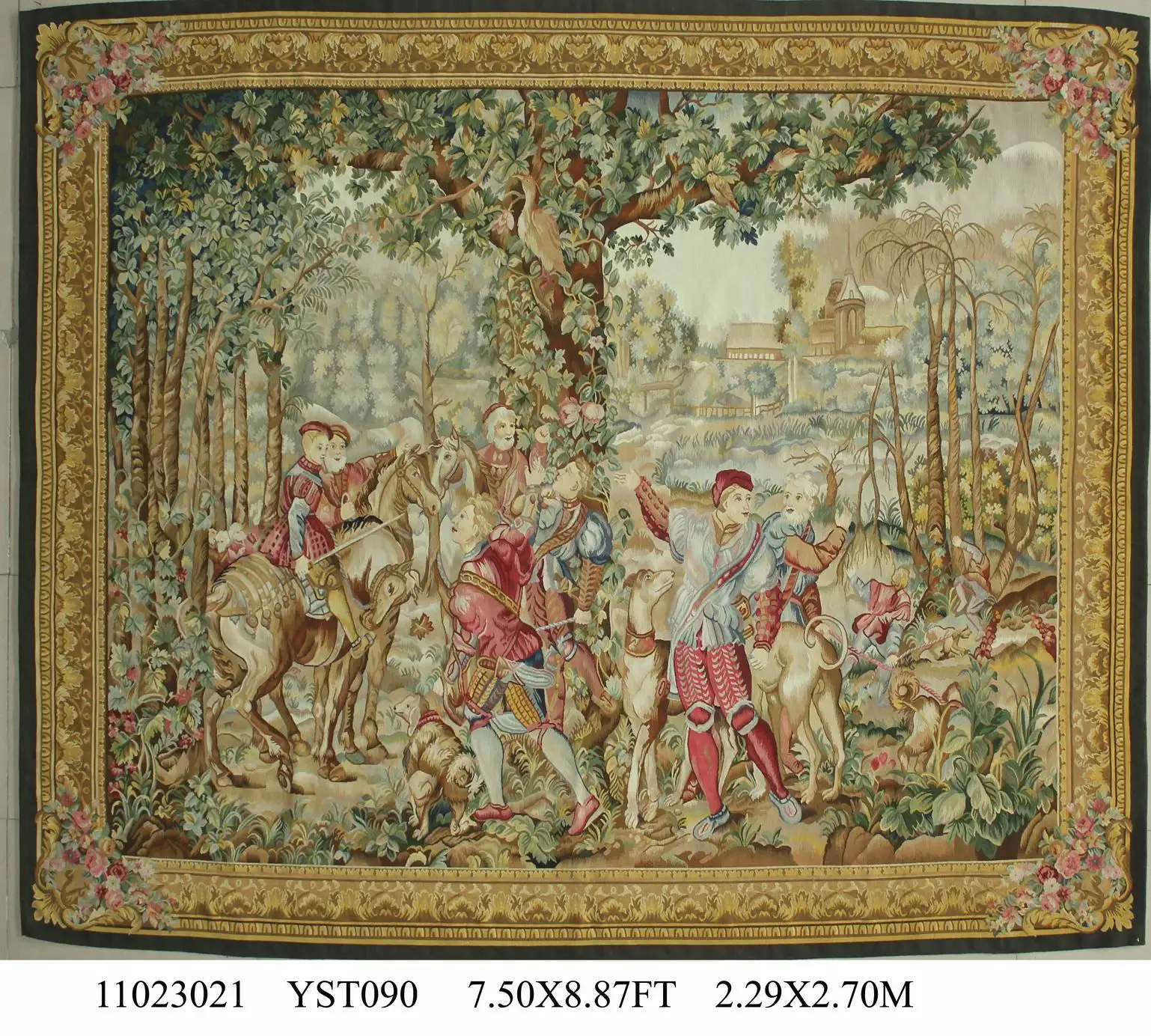 Antique Aubusson Style Neo Classical Tapestry Rectangle Wool Knitting