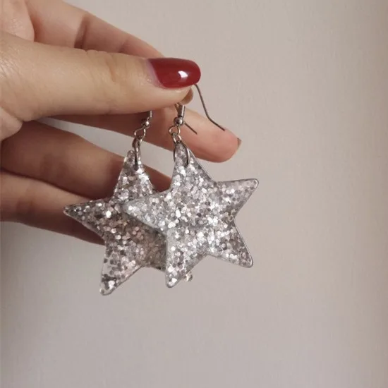 

Fashion Drop Earrings Korea Bling Five-pointed Star Earrings 2018 New Dangling shining Earrings For Women Jewelry Wholesale