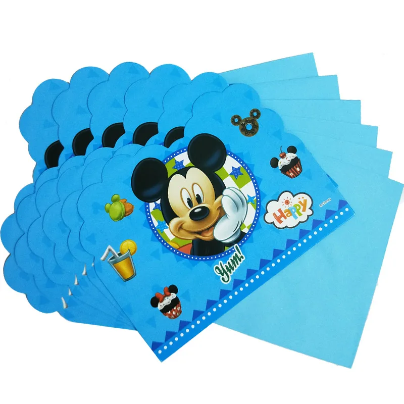 6 Pcs Enveloppes 6 Pcs Carte D Invitation Dessin Anime De Disney Mickey Minnie Souris Princesse Partie Fournitures Filles Garcons D Anniversaire Decoration Aliexpress