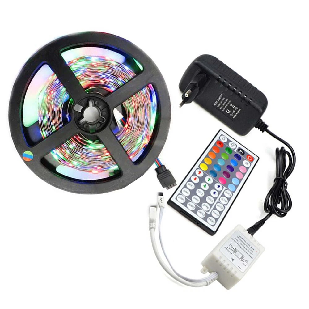 

ETONTECK Brand LED strip DC12V 5M 300LEDs RGB changeable with 44key Remote controller Led light for Christmas home decoration