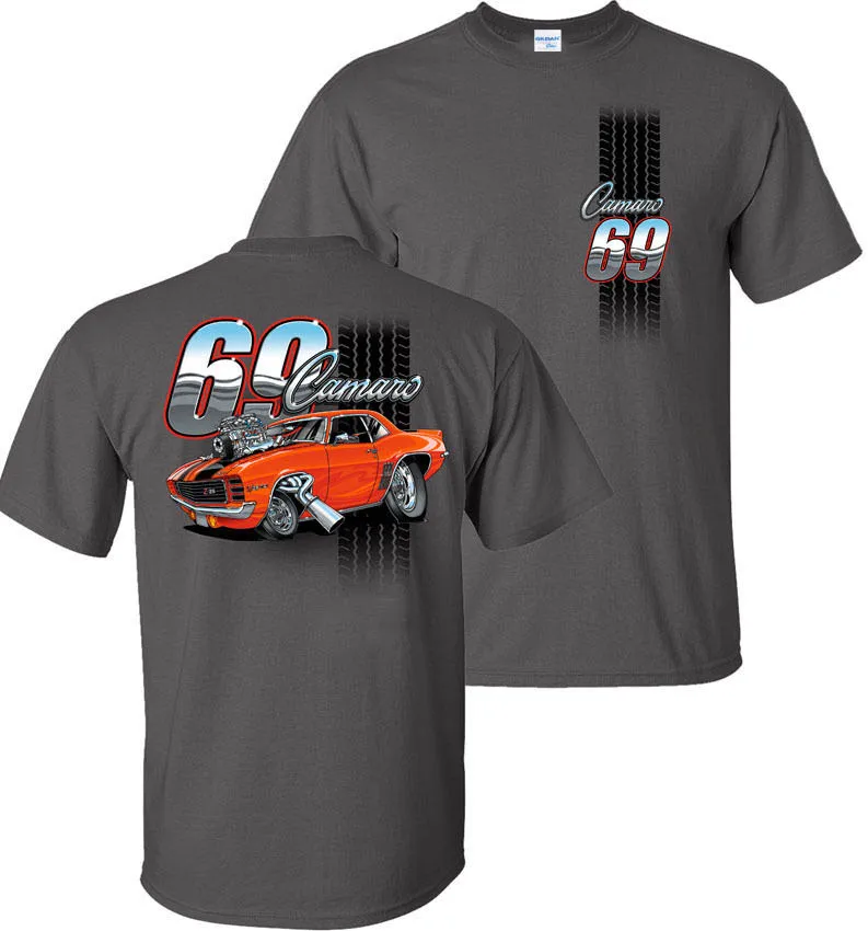 

2019 Designs Mens Cartoon 1969 Camaro Classic 1St Generation T-Shirt Z28 Ss Rs Muscle Car Tee Shirt Hot Sale