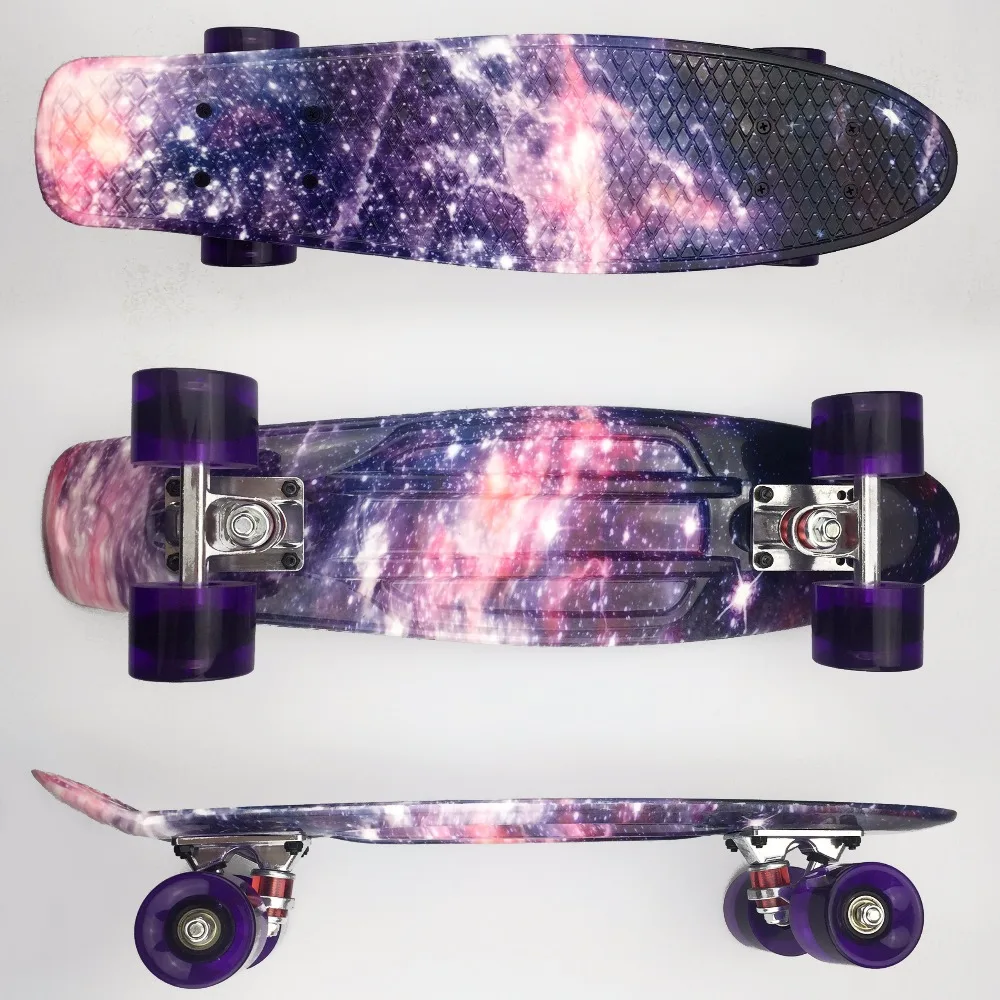 

Colorful Mini Cruiser Skateboard 22 inch For Kids Penny Board Completed Graphic Sky Pattern Retro Skate board Patins