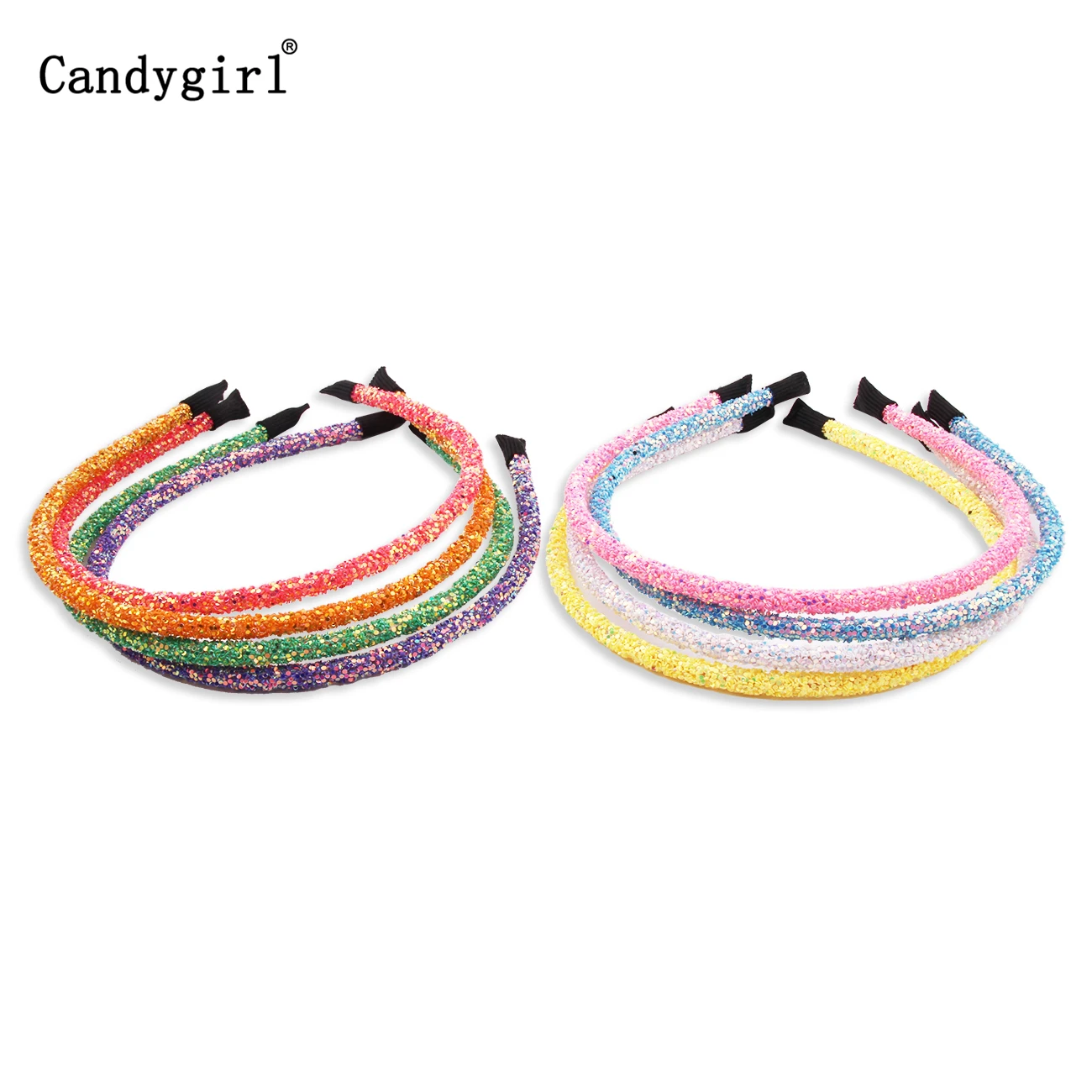 8pcs Children Glitter Shiny Sequins Headband Novelty Hair Bands Hair Hoop for Girls Women Girls Headbands Halloween Headdress large hair clip
