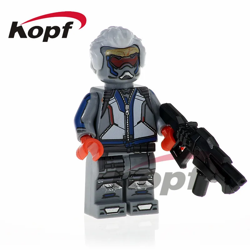 

PG1159 Single Sale Super Heroes Soldier:76 Shimada Hanzo Genji D.VA Mei Building Blocks Bricks Action Gift Toys For Children