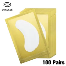 Zwellbe 100 пар/упак. Бумага Нашивки ресниц под глазами колодки ресниц расширение Бумага Нашивки глаз советы Стикеры обертывания Инструменты