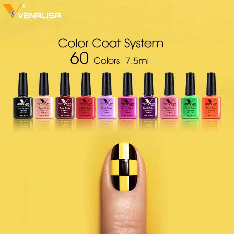 Nail art soak off набор гель-лаков для ногтей VENALISA УФ СВЕТОДИОДНЫЙ Цветной Гель-лак для ногтей верхнее покрытие маникюр гель лак для ногтей гель основа