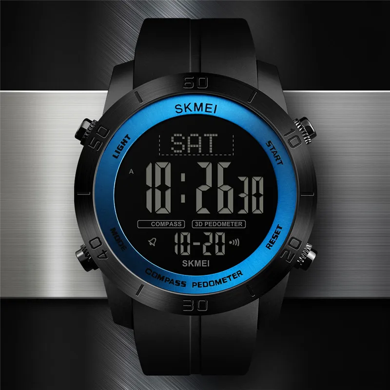 SKMEI رجل الساعات الرياضة البوصلة للماء مقياس الخطو السعرات الحرارية الرقمية ووتش التوقيت المزدوج LED الإلكترونية ساعة Relogio Masculino SKMEI رجل الساعات الرياضة البوصلة للماء مقياس الخطو السعرات الحرارية الرقمية ووتش التوقيت المزدوج LED الإلكترونية ساعة Relogio Masculino