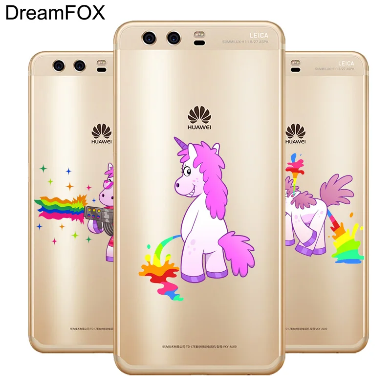DREAMFOX L543 Радужная лошадь Мягкий ТПУ силиконовый чехол для huawei P8 P9 P10 Lite Plus 2017 Honor 8 Pro