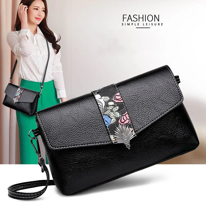 

Women's Vintage Floral Printing Messenger Bag Female Black Brown Red Crossbody Flap bag Women Fashion Small Phone Purse Handbags