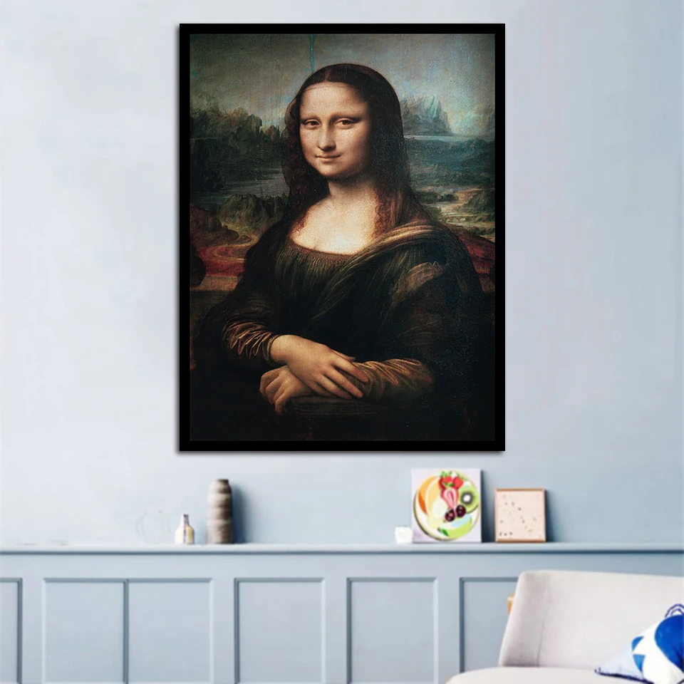 

Wall Artwork Canvas Prints Mona Lisa Portrait Home Study Decoration Nordic Modular Vintage Pictures Poster Painting Framework