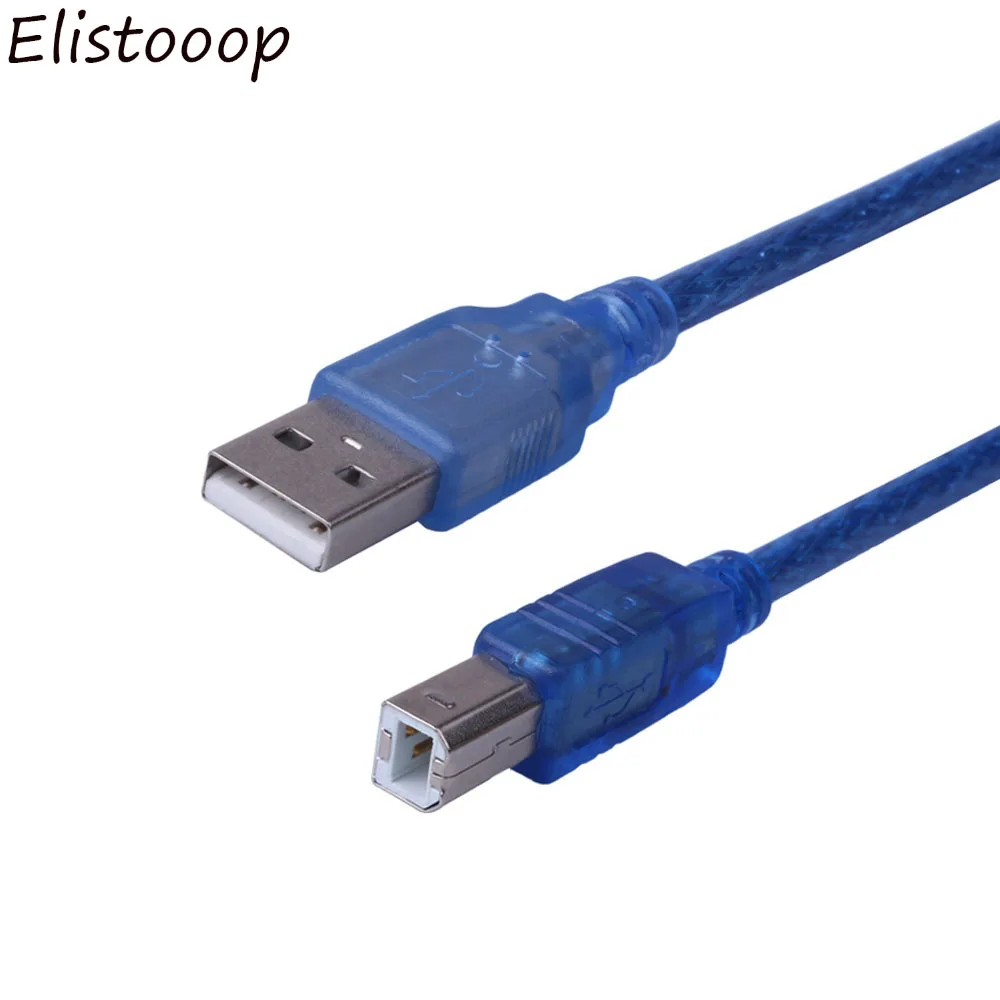 

USB 2.0 Extension Print Cable 0.3M 1.4M 3M 5M OHFC Copper Transparent Blue Wholesale Extended USB Cable for Printer