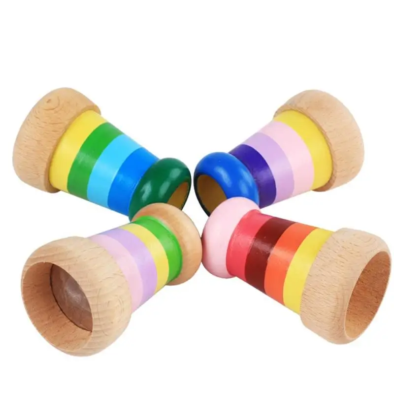 Kids Wooden Magic Kaleidoscope Toys Children Learning Educational Puzzle Toys Baby Birthday Christmas Gifts Funny Classic Toys