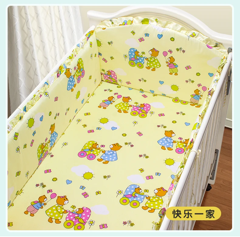

Promotion! 5PCS Baby bedding set crib bedding set 100% cotton baby bedclothes,(4bumpers+sheet)