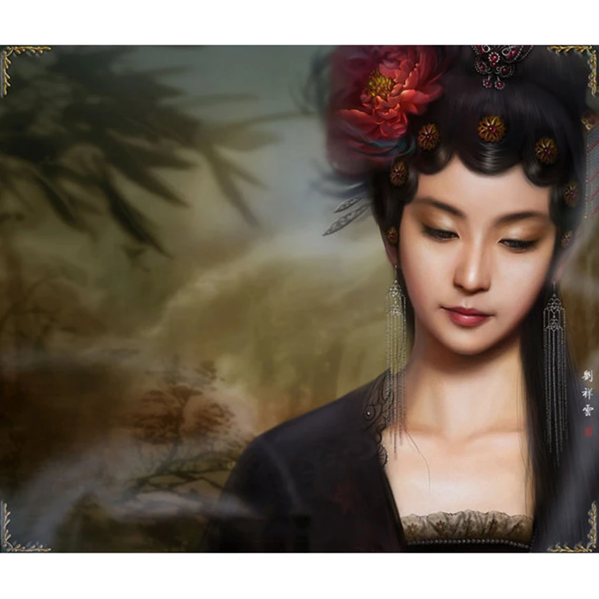 Beautiful classical girl Full drill diamond painting mosaic picture of rhinestones embroidery