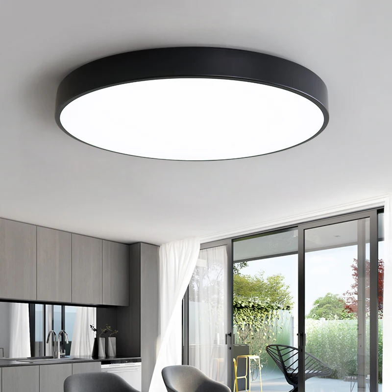  Modern ultra-thin led ceiling lamp round bedroom lamp living room room balcony lamp macaron simple  - 32996146234