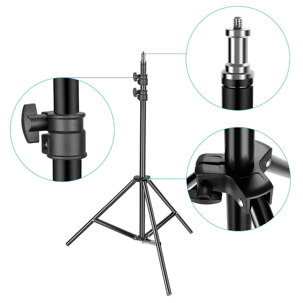  Neewer Heavy Duty Light Stand 3-6.5 feet/92-200cm Adjustable Photographic Stand Sturdy Tripod for R