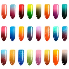 7 мл 24 цвета Изменение температуры водный лак для ногтей градиент цвета Гель-лак для ногтей Быстросохнущий легко отклеивается