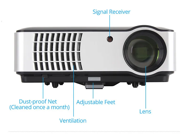 Native Full HD 1080P Led Digital Smart 3D Projector Perfect For Home Theater Projector Built in Android 4.4  LCD video beamer