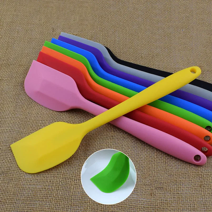  1PC Silicone Batter Scraper Cake Baking Cream Butter Spatula Squeegee Candy Color Mixing plate blad