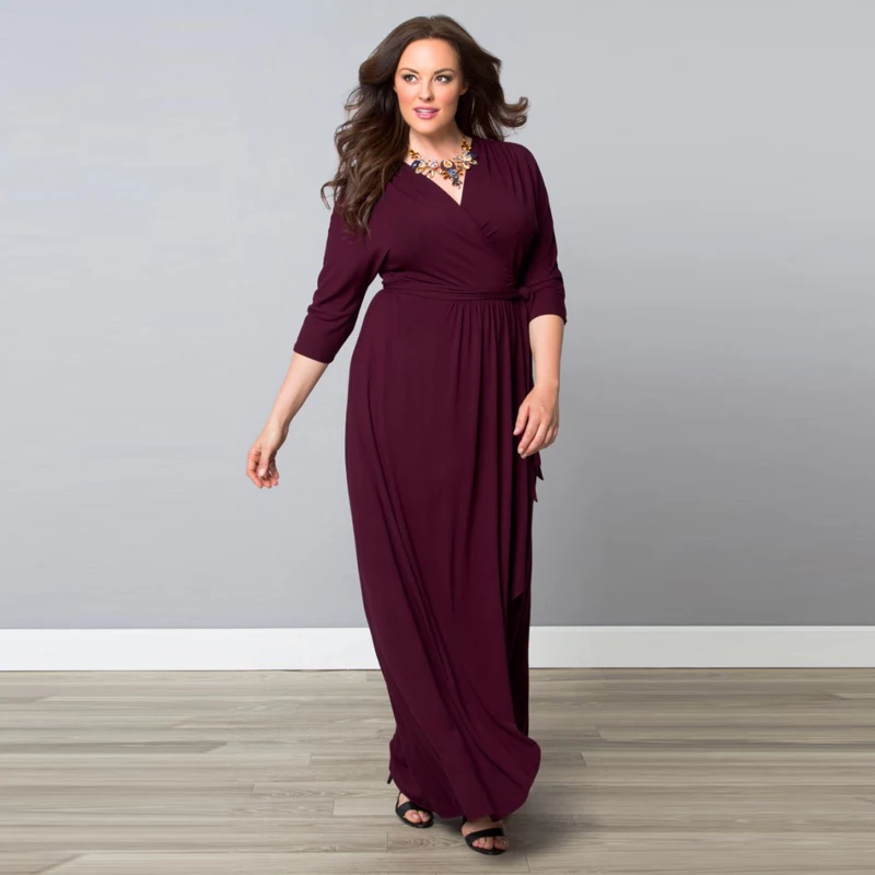 plus size long gowns with sleeves
