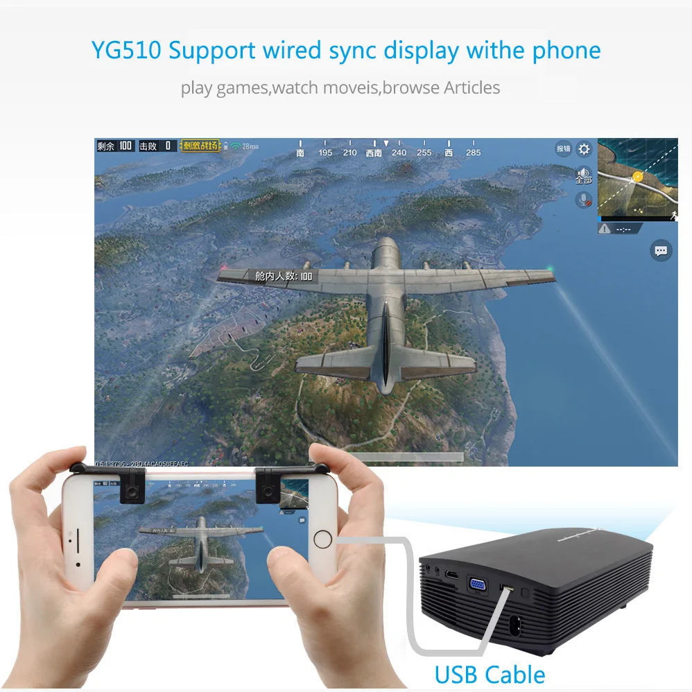 Мини проектор AAO YG500 Upgrade YG510 1080P 1800 люмен портативный светодиодный ЖК для