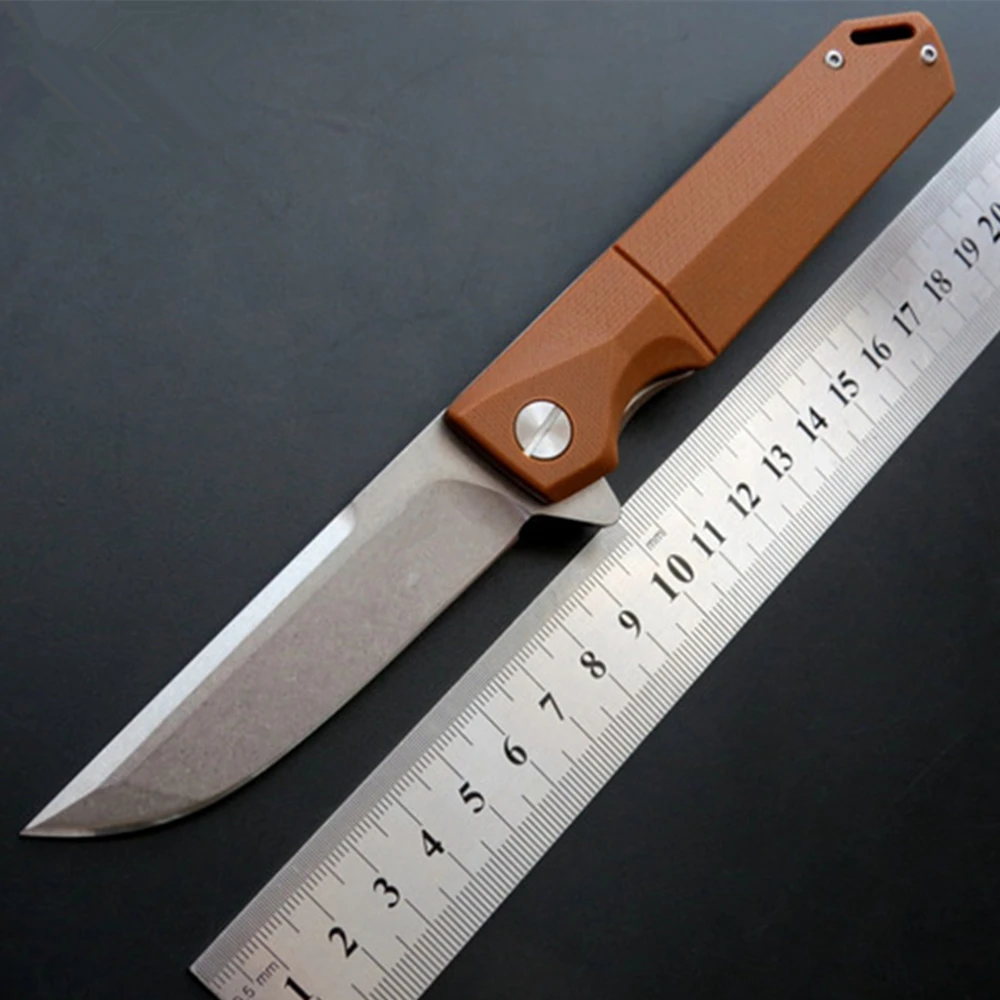 

58-59HRC Ball Bearing G10 Folding Knife D2 Blade Flipper Tactical Pocket Knives Camping Hunting Survival Knife EDC Outdoor Tools