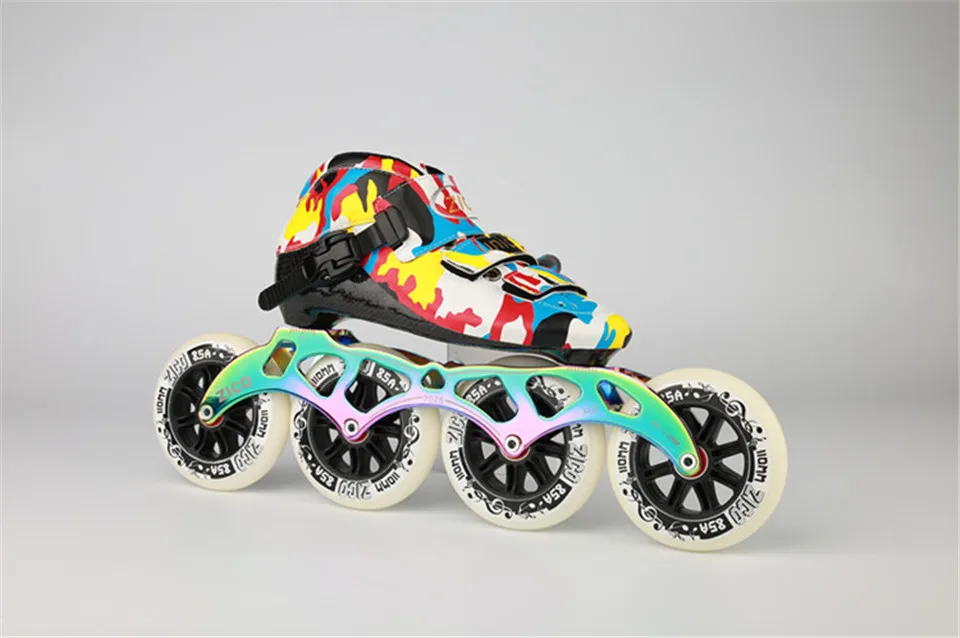 JEERKOOL камуфляж Скорость роликовые коньки углеродное волокно профессиональный конкурс, 4-колесный скейтборд, гонки на коньках Patines подобные Powerslide