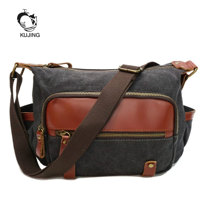 

KUJING Fashion Leather Handbag Cloth High Quality Canvas Women's Shoulder Bag Hot Female Messenger Bag Luxury Casual Women Bag