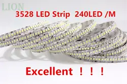 5 м 12 В IP20 не водонепроницаемый 3528 Светодиодные ленты 240 светодио дный гибкий свет 5 м/катушка витрина светодио дный более ярким Светодиодные