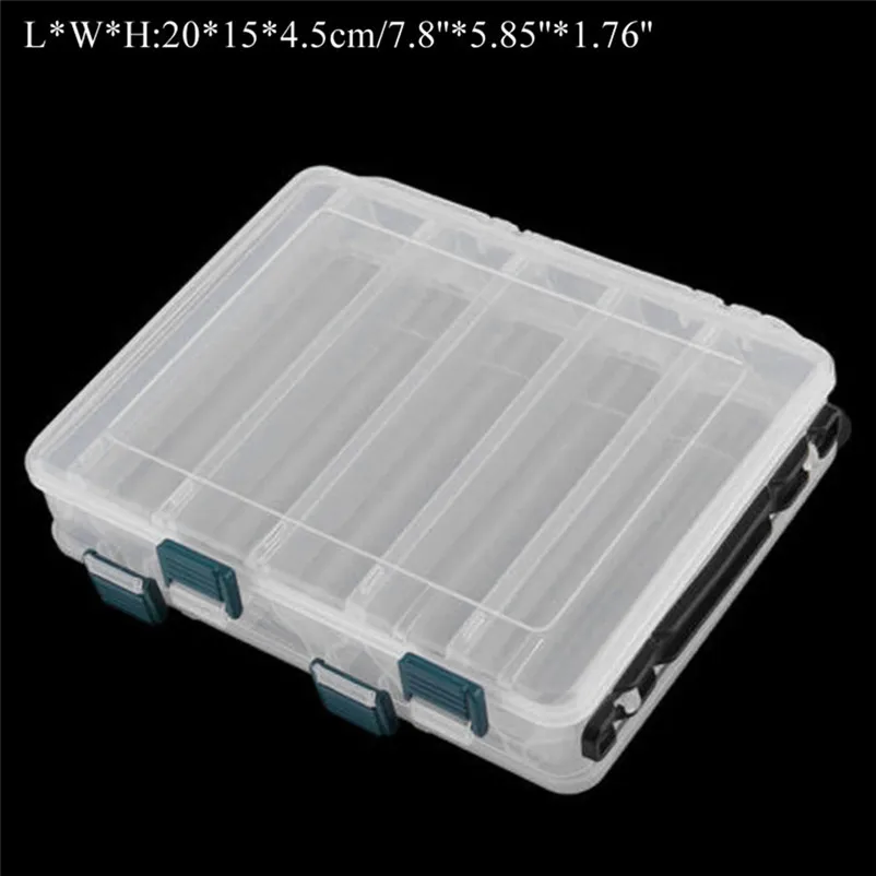Waterproof Lure box Double Sided 12 Compartment Fishing Lures Tackle Hooks Baits Storage Plastic Box Fishing Acessorios #5S14 (1)