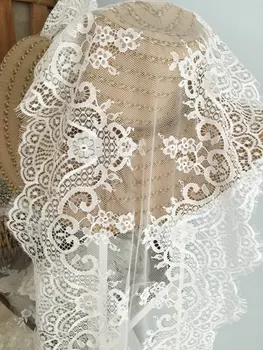 

3 Yards Off White Eyelash Chantill Lace Trim for Sewing Craft Supplies Wedding Table Runner Bouquet Ceremony 37 cm Wide