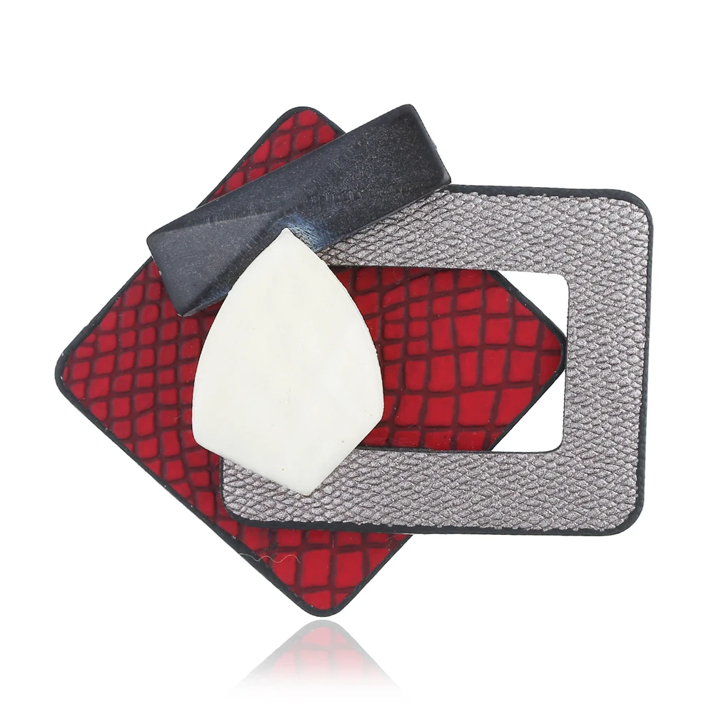 

Europe And The United States High-End Leather Brooch Fashion Creative Pin Geometric Badge Clothing Accessories Beautiful Gifts