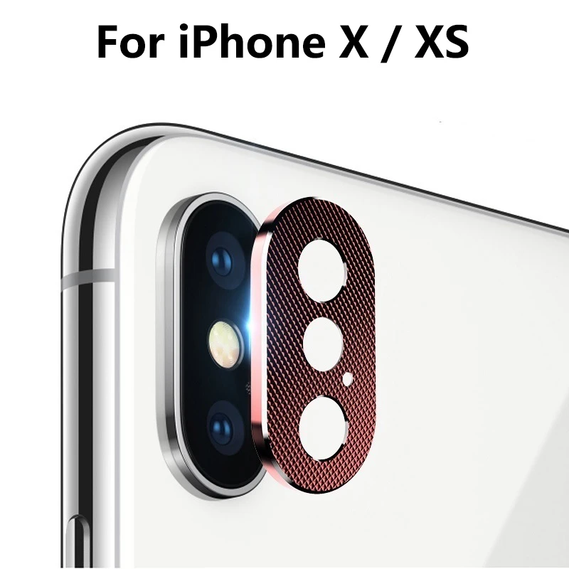 Телефон охранная Камера металлическая позолоченная цепь объектив защитный чехол для iPhone XR X XS MAX 8 7 6s плюс cubierta-де-ла Lente Lensbeschermer - Цвет: For iPhone X XS