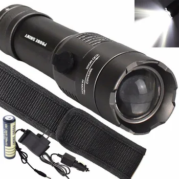 

2019 New High Quality Tactical 5000LM XML T6 LED Flashlight Torch Lamp + 18650 Battery + Charger Drop Shipping