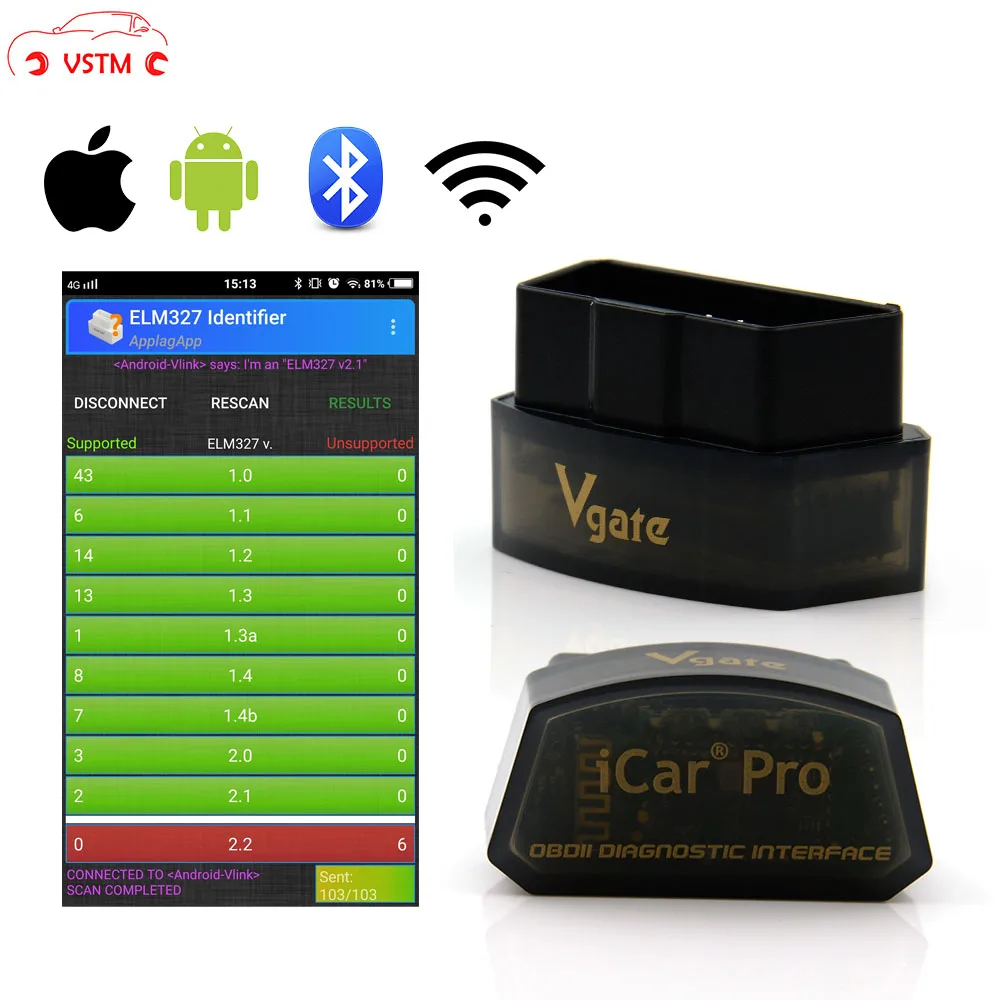 

Vgate iCar Pro Bluetooth 4.0/WIFI OBD2 Scanner For Android/IOS Car Diagnostic Tool ELM327 V2.1 iCar Pro Bluetooth/WIFI Scanner
