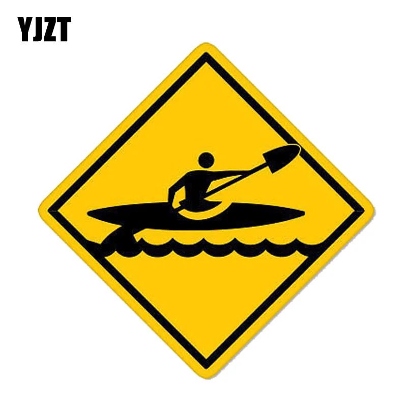 

YJZT 12.7CM*12.7CM Kayak Crossing Kayaking PVC Motorcycle Car Sticker 11-00358